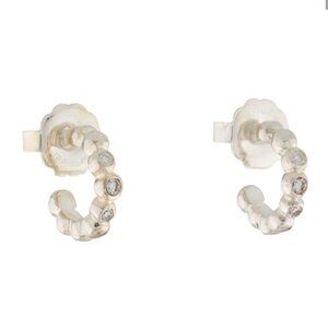 IPPOLITA DIAMOND STERLING SILVER & 14K GOLD STARDUST MINI HUGGIE HOOP EARRINGS